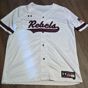Under Armour White and Maroon Men's Shirt